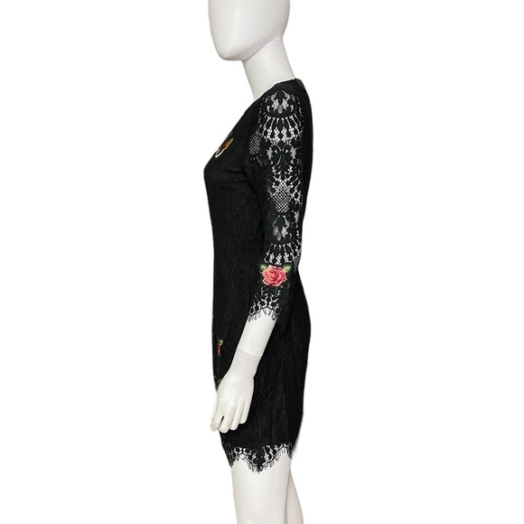 AMT Black Butterfly Embroidered Dress - Picture 6 of 7